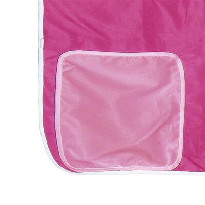 vidaXL Kids' Loft Bed with Curtains without Mattress Pink 90x190 cm Single