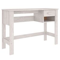 vidaXL Desk HAMAR White 110x40x75 cm Solid Wood Pine