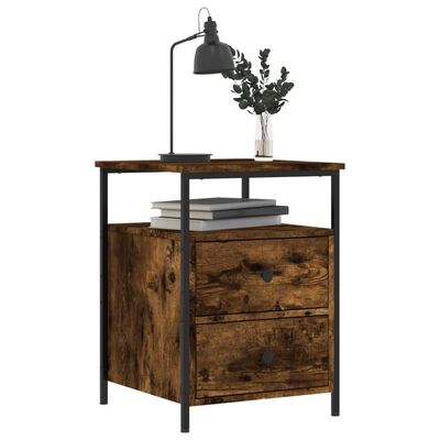 vidaXL Bedside Cabinet Smoked Oak 44x45x60 cm Engineered Wood