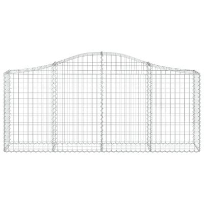 vidaXL Arched Gabion Baskets 5 pcs 200x30x80/100 cm Galvanised Iron