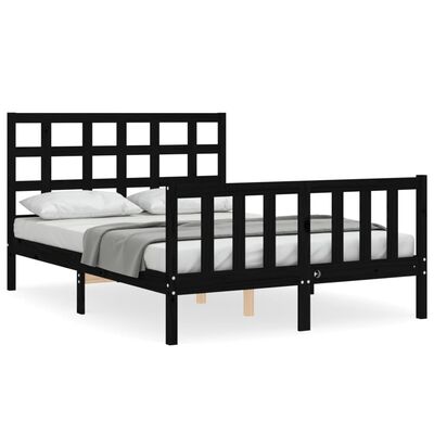 vidaXL Bed Frame without Mattress Black 120x200 cm Solid Wood Pine