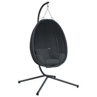vidaXL Hanging Egg Chair with Stand Anthracite Fabric and Steel