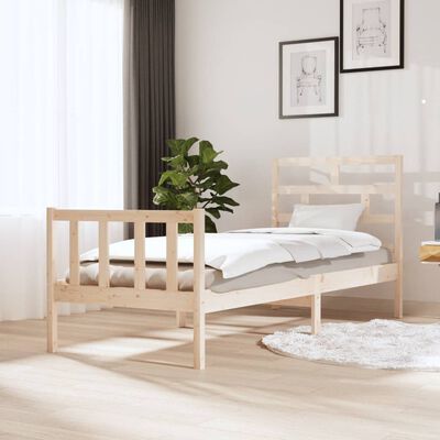 vidaXL Bed Frame without Mattress Solid Wood Pine Small Single