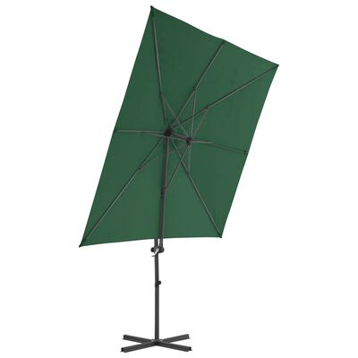 vidaXL Cantilever Garden Parasol with Steel Pole Green 250x250 cm