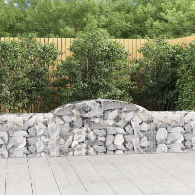 vidaXL Arched Gabion Baskets 20 pcs 300x30x60/80 cm Galvanised Iron