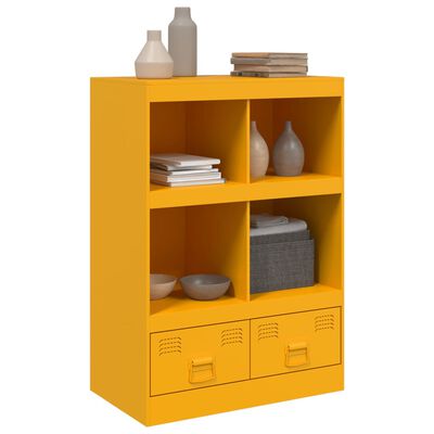 vidaXL Highboard Mustard Yellow 67x39x95 cm Steel