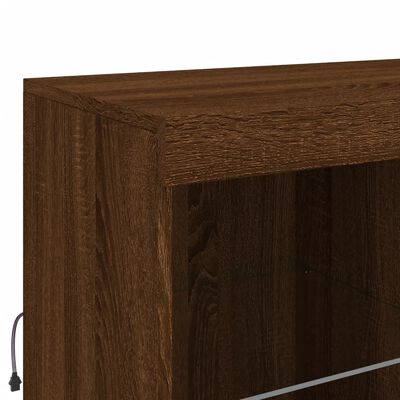 vidaXL Sideboard with LED Lights Brown Oak 283x37x100 cm