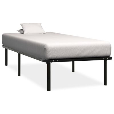 vidaXL Bed Frame without Mattress Black Metal 90x200 cm