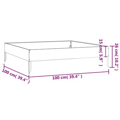 vidaXL Garden Raised Bed 100x100x26 cm Corten Steel