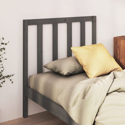 vidaXL Bed Headboard Grey 95x4x100 cm Solid Wood Pine