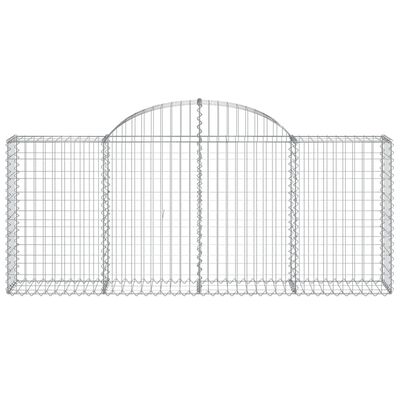 vidaXL Arched Gabion Baskets 25 pcs 200x30x80/100 cm Galvanised Iron