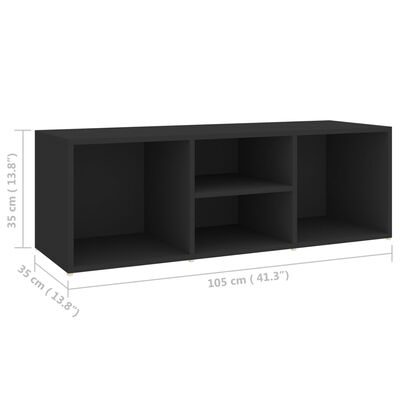 vidaXL Shoe Storage Bench Black 105x35x35 cm Engineered Wood