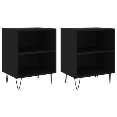 vidaXL Bedside Cabinets 2 pcs Black 40x30x50 cm Engineered Wood