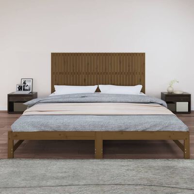 vidaXL Wall Headboard Honey Brown 204x3x90 cm Solid Wood Pine