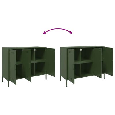 vidaXL Sideboard Olive Green 100.5x39x79 cm Steel