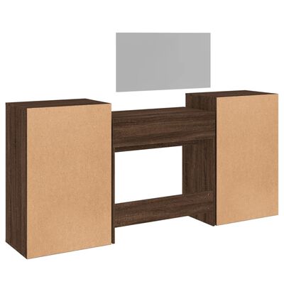 vidaXL 4 Piece Dressing Table Set Brown Oak Engineered Wood