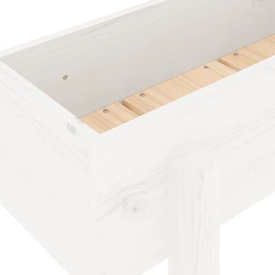 vidaXL Garden Raised Bed White 121x30x38 cm Solid Wood Pine