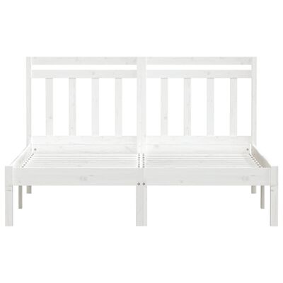 vidaXL Bed Frame without Mattress White Solid Wood 120x200 cm (810013+814085)