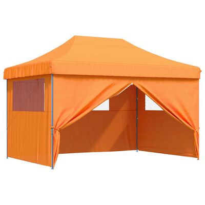 vidaXL Foldable Party Tent Pop-Up with 4 Sidewalls Orange