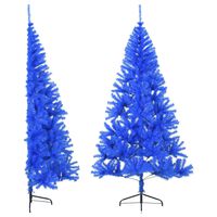 vidaXL Artificial Half Christmas Tree with Stand Blue 240 cm PVC