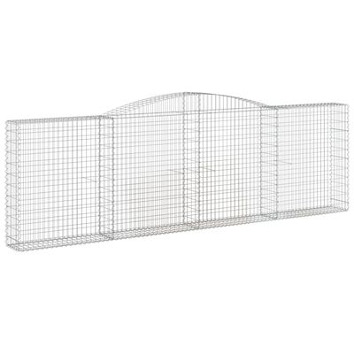 vidaXL Arched Gabion Baskets 2 pcs 400x30x120/140 cm Galvanised Iron