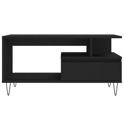 vidaXL Coffee Table Black 90x49x45 cm Engineered Wood