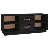 vidaXL TV Cabinet Black 100x34x40 cm Solid Wood Pine