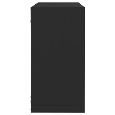 vidaXL Wall Cube Shelves 2 pcs Black 30x15x30 cm