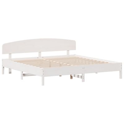 vidaXL Bed Frame without Mattress White 200x200 cm Solid Wood Pine