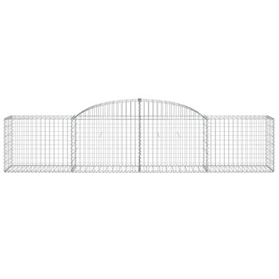 vidaXL Arched Gabion Baskets 7 pcs 300x50x60/80 cm Galvanised Iron