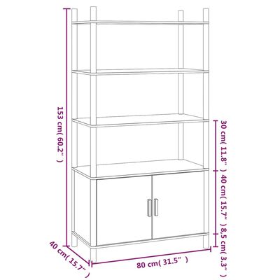 vidaXL Highboard 80x40x153 cm Engineered Wood