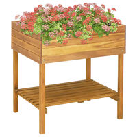 vidaXL Raised Garden Planter 78.5x58.5x78.5 cm Solid Acacia Wood