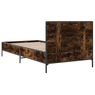 vidaXL Bed Frame without Mattress Smoked Oak 100x200 cm