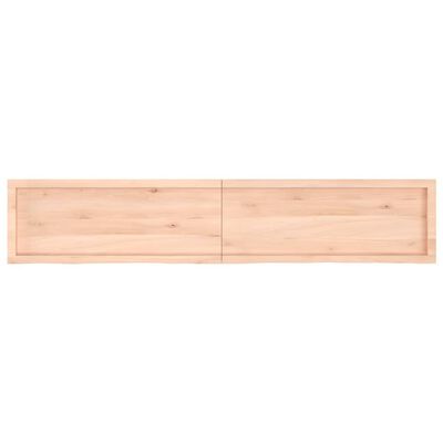 vidaXL Wall Shelf 200x40x(2-4) cm Untreated Solid Wood Oak