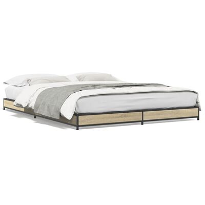 vidaXL Bed Frame without Mattress Sonoma Oak 135x190 cm Double