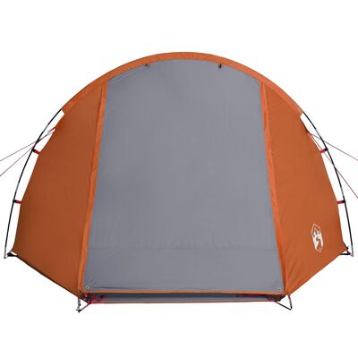 vidaXL Camping Tent Tunnel 4-Person Grey and Orange Waterproof