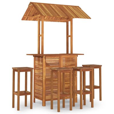 vidaXL 5 Piece Garden Bar Set Solid Wood Acacia