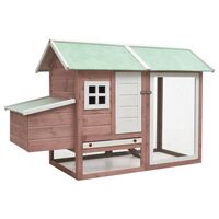 vidaXL Chicken Cage Mocha 170x81x110 cm Solid Pine & Fir Wood