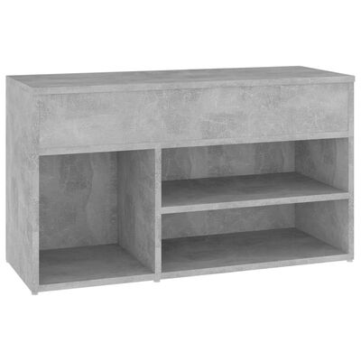 vidaXL Shoe Bench Concrete Grey 80x30x45 cm Engineered Wood