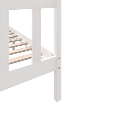 vidaXL Bed Frame without Mattress White Solid Wood 140x200 cm (810083+814195)