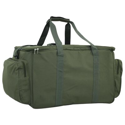 vidaXL Fishing Bag Waterproof Dark Green Oxford Fabric