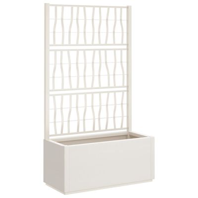 vidaXL Garden Planter with Trellis White 80x36x140 cm PP