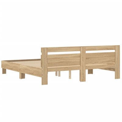 vidaXL Bed Frame without Mattress Sonoma Oak 180x200 cm Super King