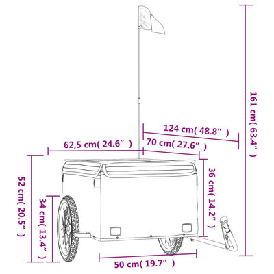 vidaXL Bike Trailer Black 45 kg Iron