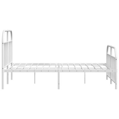 vidaXL Metal Bed Frame without Mattress with Footboard White 180x200 cm Super King