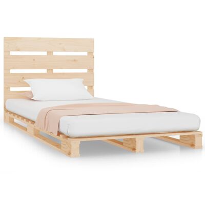 vidaXL Bed Frame 90x190 cm Single Solid Wood Pine