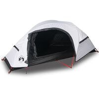 vidaXL Camping Tent Dome 1-Person White Blackout Fabric Waterproof