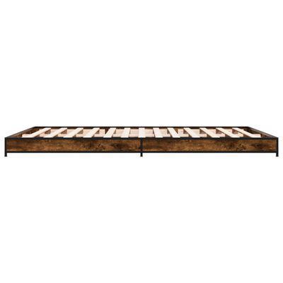 vidaXL Bed Frame without Mattress Smoked Oak 140x200 cm