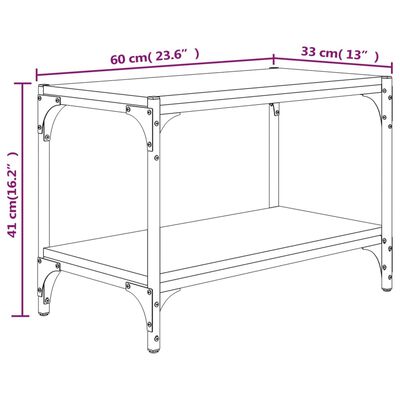 vidaXL TV Cabinet Brown Oak 60x33x41 cm Engineered Wood and Steel