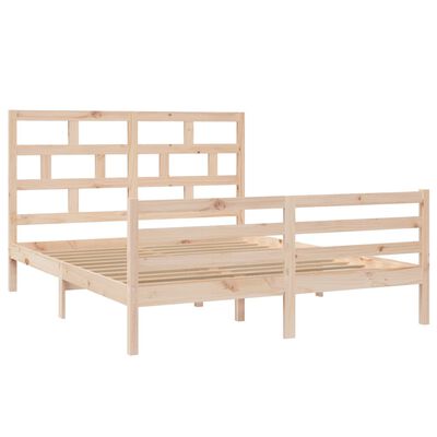 vidaXL Bed Frame without Mattress Solid Wood 160x200 cm (810440+814204)